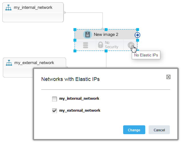 Selecting the network that provides IP addresses when an image is connected to more than one network