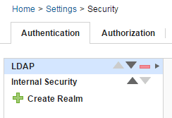 The list of authentication realms, ordered by priority