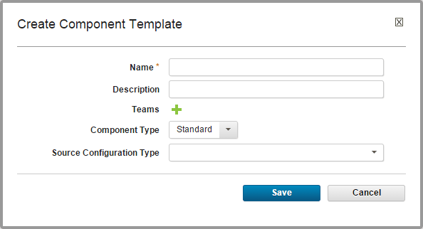 The Create Component Template window