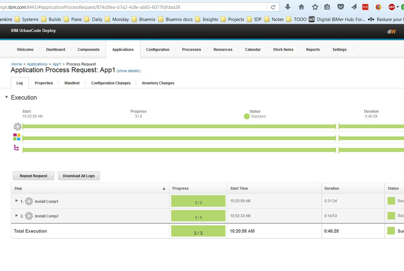 Screen capture of Process Request page for an application