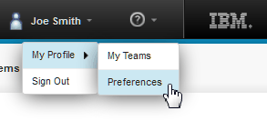 The Preferences link
